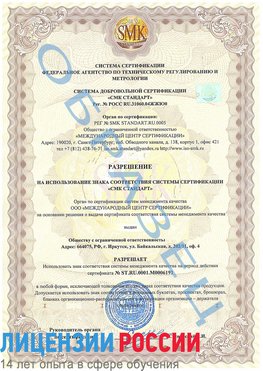 Образец разрешение Осинники Сертификат ISO 50001